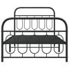 vidaXL Estrutura de cama com cabeceira e p&eacute;s 100x190 cm metal preto