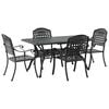 vidaXL Conjunto de Jantar para Jardim 5 unid. Preto Alum&iacute;nio