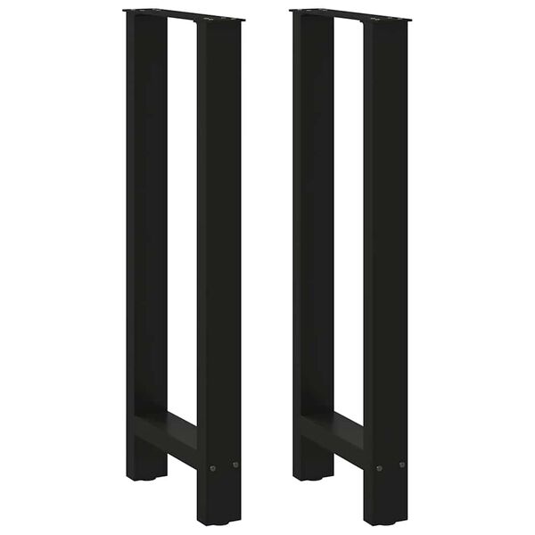 vidaXL P&eacute;s para mesa de bar pretos 2 pe&ccedil;as 50x(100-101) cm a&ccedil;o