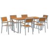 vidaXL Conjunto de Jantar para Jardim 7 unid. Cinzeto