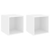 vidaXL Arm&aacute;rios de parede 2pcs 37x37x37 cm derivados de madeira branco