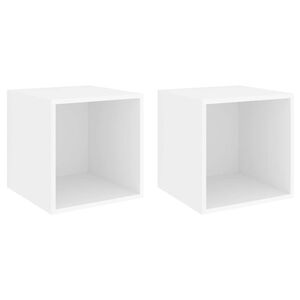 vidaXL Arm&aacute;rios de parede 2pcs 37x37x37 cm derivados de madeira branco