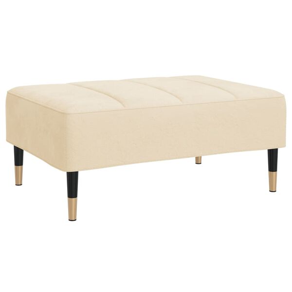 vidaXL Apoio de p&eacute;s 78x56x32 cm veludo cor creme