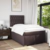 vidaXL Cama boxspring com colch&atilde;o 120x190 cm tecido castanho-escuro
