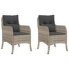 vidaXL Cadeiras de jardim com almofad&otilde;es 2 pcs vime PE cinzento-claro