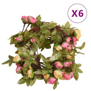 vidaXL Grinaldas de flores 6 pcs 215 cm rosa