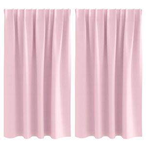 vidaXL Cortinas Blackout com Argolas 2 unid. Rosa beb&eacute; 140 x 140 cm
