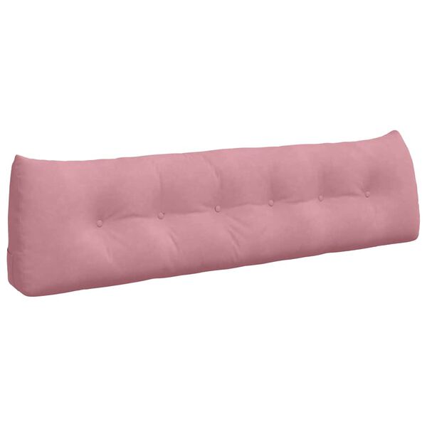 vidaXL Travesseiro para Costas Rosa 180 x 24 x 50 cm Veludo
