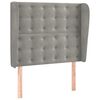 vidaXL Cabeceira cama c/ abas veludo 103x23x118/128 cm cinzento-claro