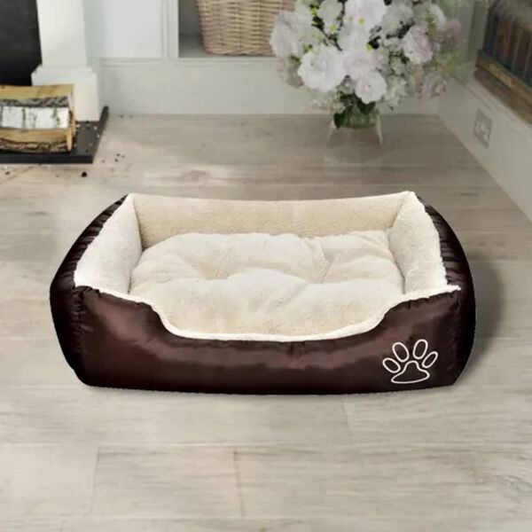 vidaXL Cama para cães quente com almofadão acolchoado XL