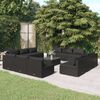vidaXL 13 pcs conjunto lounge de jardim c/ almofad&otilde;es vime PE preto