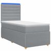 vidaXL Cama Box com LED e Colch&atilde;o Cinzento-claro 80 x 200 cm Tecido