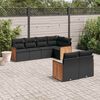 vidaXL 7 pcs conjunto de sof&aacute;s p/ jardim c/ almofad&otilde;es vime PE preto