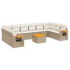 vidaXL 11 pcs conjunto sof&aacute;s de jardim c/ almofad&otilde;es vime PE bege