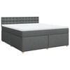 vidaXL Cama com molas/colch&atilde;o 180x200 cm tecido cinzento-escuro