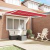 vidaXL Toldo Retr&aacute;til Vermelho 350 x 250 cm Poli&eacute;ster e Alum&iacute;nio