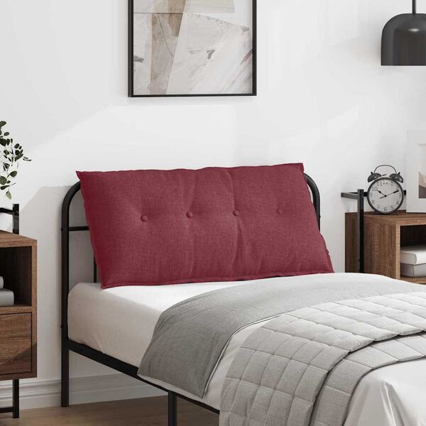 vidaXL Travesseiro para Costas Vinho Vermelho 100 x 19 x 50 cm tecido