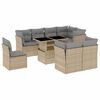 vidaXL 9 pcs conjunto de sof&aacute;s p/ jardim com almofad&otilde;es vime PE bege