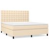 vidaXL Cama com molas/colch&atilde;o 180x200 cm tecido cor creme