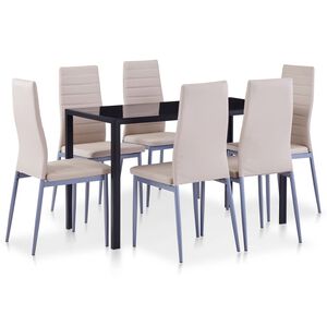 vidaXL Conjunto de jantar 7 pcs cappuccino