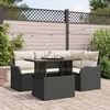 vidaXL Conjunto de Sof&aacute; de Jardim 5 pcs Preto Rattan de Polipropileno