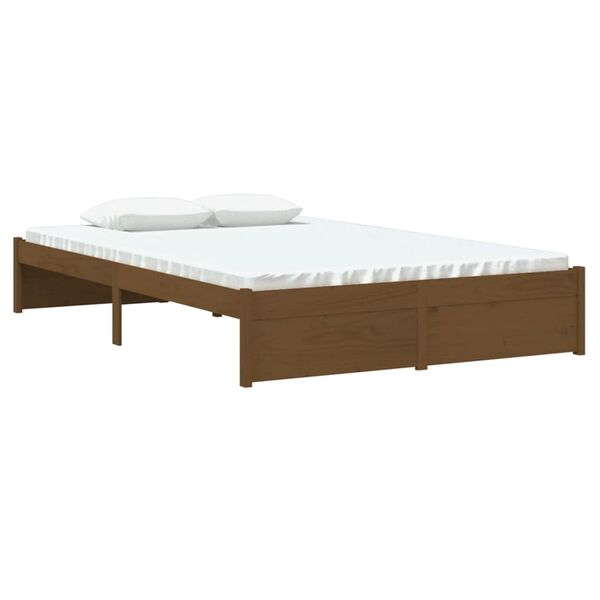 vidaXL Estrutura cama pequena de casal 120x190 cm madeira castanho-mel