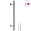 vidaXL Puxadores para m&oacute;veis 10 pcs 128 mm a&ccedil;o inoxid&aacute;vel prateado
