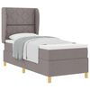 vidaXL Cama Box com cabeceira Cinzento-acastanhado 200 x 80 cm tecido