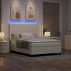 vidaXL Cama Box Spring LED com cabeceira Creme e Branco 140 x 200 cm