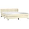 vidaXL Cama com molas/colch&atilde;o 180x200 cm couro artificial cor creme