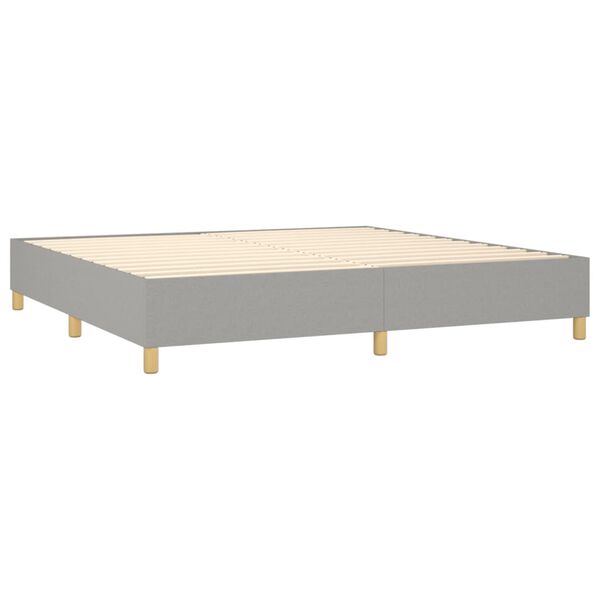 vidaXL Cama com molas/colch&atilde;o 200x200 cm tecido cinza-claro