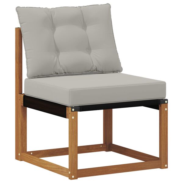 vidaXL Conjunto de Sof&aacute;s para Exterior 9 pcs Cinza Natural e Claro