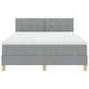 vidaXL Cama Box Spring LED com led Cinzento-claro 160 x 200 cm tecido
