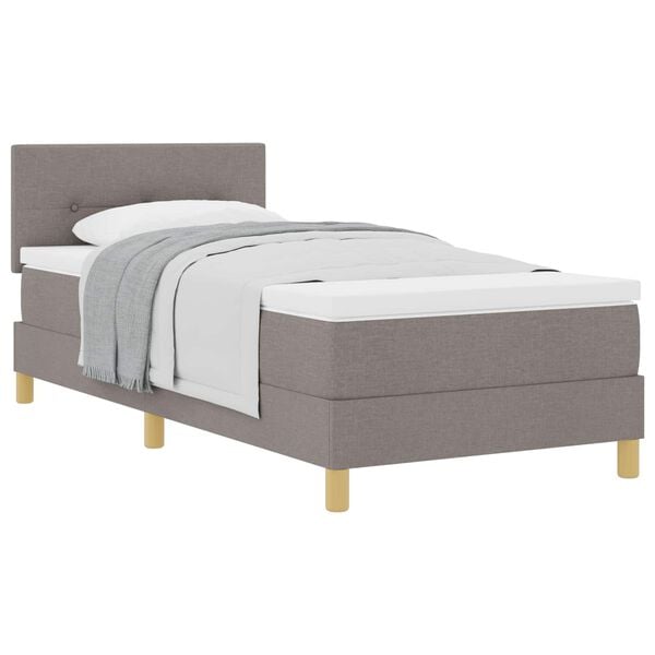 vidaXL Cama Box com colch&atilde;o Cinzento-acastanhado 80 x 200 cm tecido