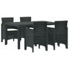 vidaXL Conjunto de Jantar para Jardim 5 unid. Antracite Rattan Polt