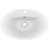 vidaXL Lavat&oacute;rio luxuoso oval 58,5x39 cm cer&acirc;mica branco mate