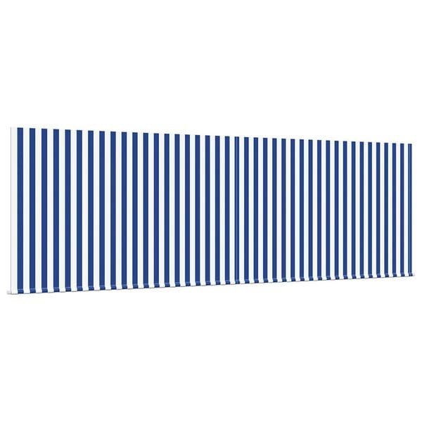 vidaXL Toldo Retr&aacute;til Azul e Branco 400 &times; 300 cm Poli&eacute;ster e Alum&iacute;nio
