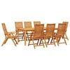 vidaXL Conjunto de Jantar para Jardim 9 pcs Castanho