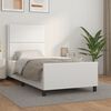 vidaXL Estrutura de cama c/ cabeceira couro artificial 90x190cm branco