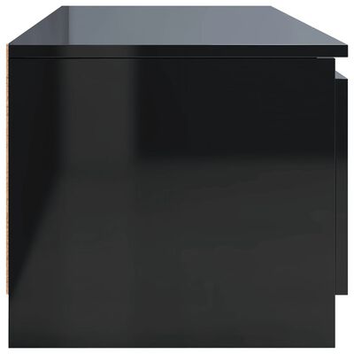 vidaXL Móvel de TV 140x40x35,5 cm contraplacado preto brilhante