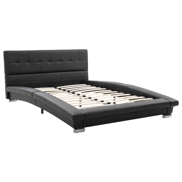 vidaXL Estrutura de cama 200x120 cm couro artificial preto