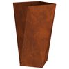vidaXL Floreira 2 pcs Ferro Enferrujado 40 x 40 x 75 cm