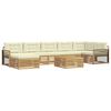 vidaXL Conjunto de Sof&aacute;s para Exterior 8 unid. Branco e Creme