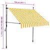 vidaXL Toldo retr&aacute;til manual com LED 150 cm branco e laranja