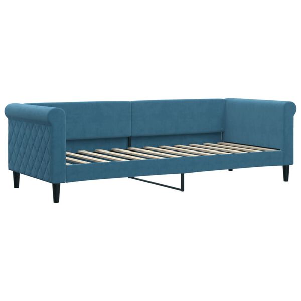 vidaXL Sofá-cama com gavetão e colchões 80x200 cm veludo azul