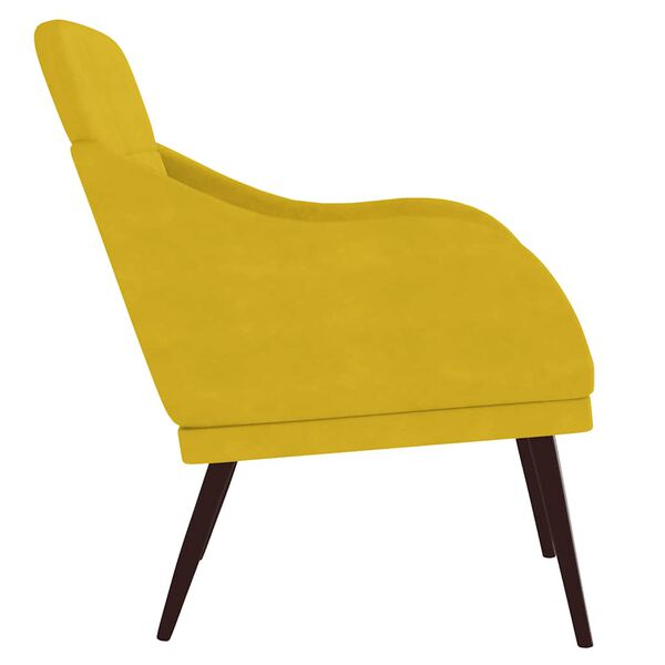 vidaXL Cadeira c/ apoio de bra&ccedil;os 63x76x80 cm veludo amarelo