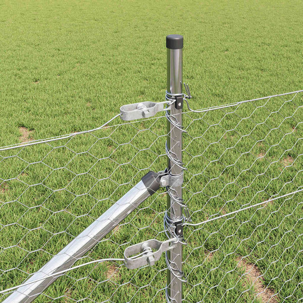 vidaXL Poste de Cerca Prateado 50 x 0,8 m (malha de 36 mm) A&ccedil;o