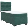 vidaXL Cama com molas/colch&atilde;o 100x200 cm veludo verde-escuro