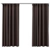 vidaXL Cortinas opacas asp. linho + ganchos 2pcs 140x175cm cinza-acas.