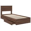 vidaXL Cama com Armazenamento com gaveta Carvalho Marrom 90 x 200 cm